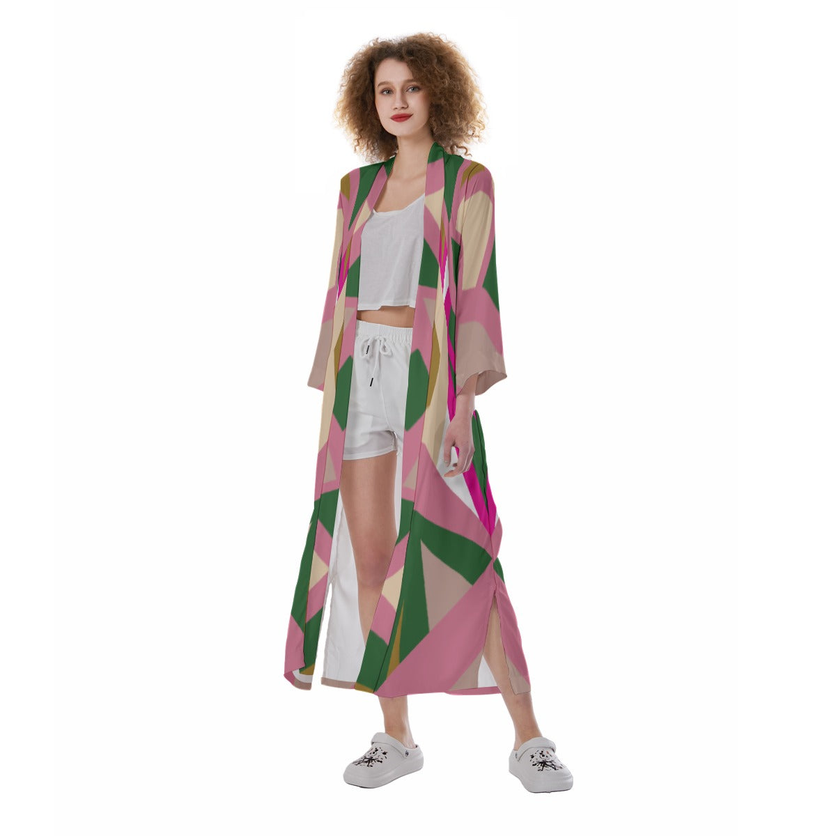 PG Desert Design- Women's Satin Kimono Long Robe (with belt)