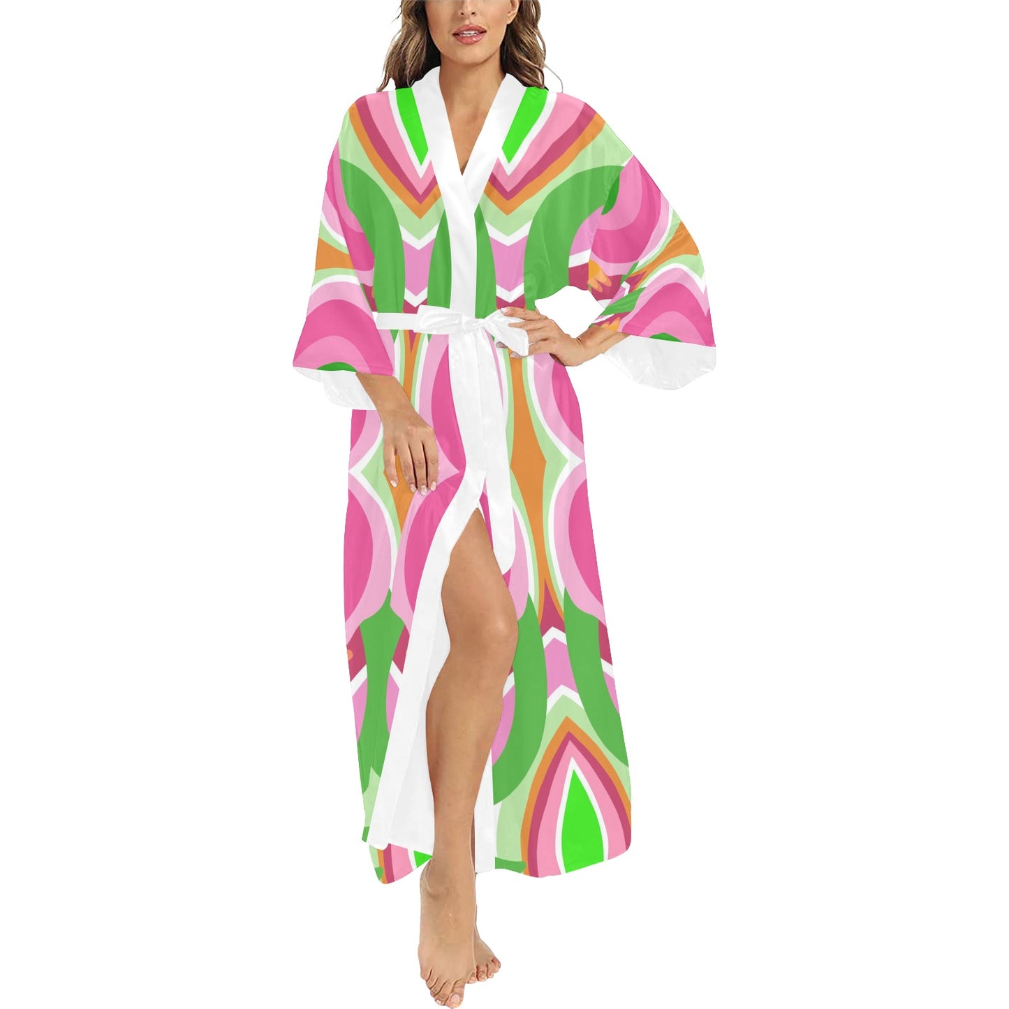 PG Mosaic Design-  Long Kimono Robe