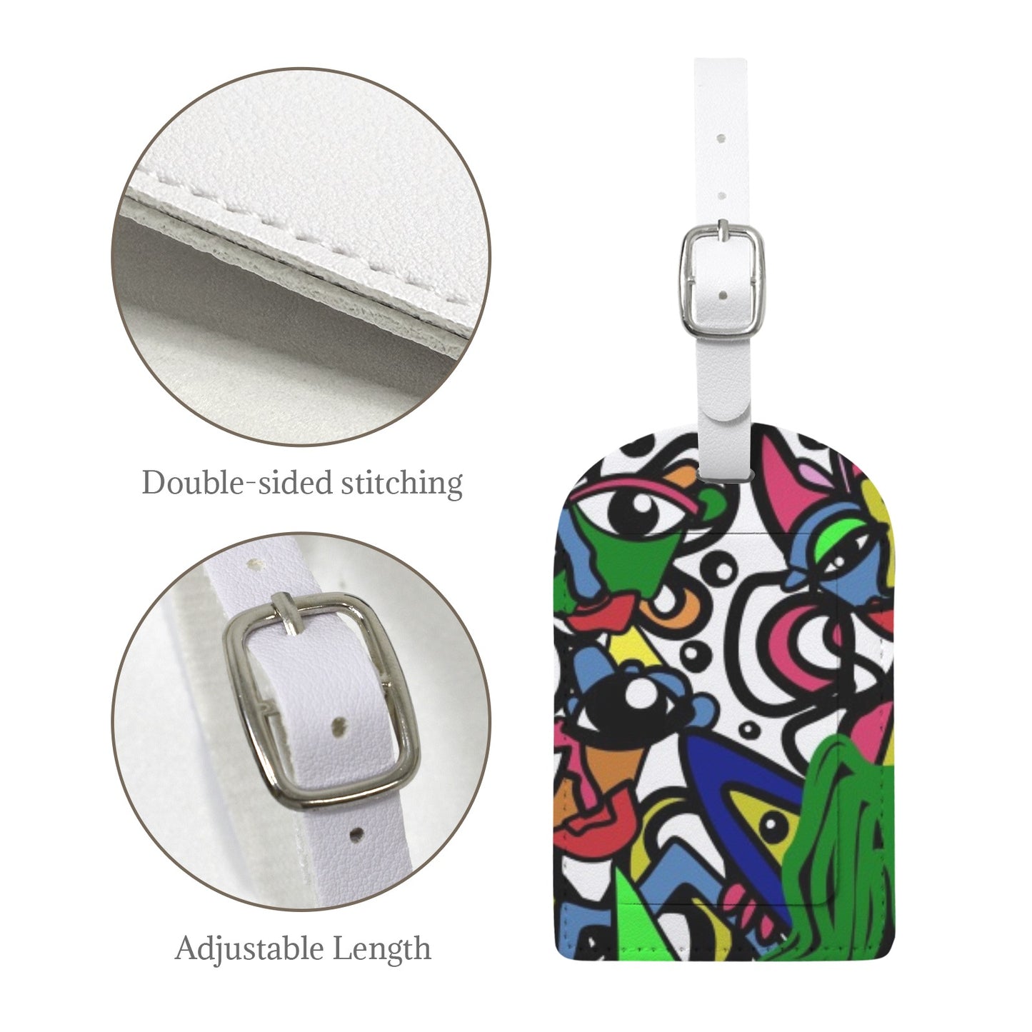 ATL Global Groove Leather Luggage Tag (One Per Order)