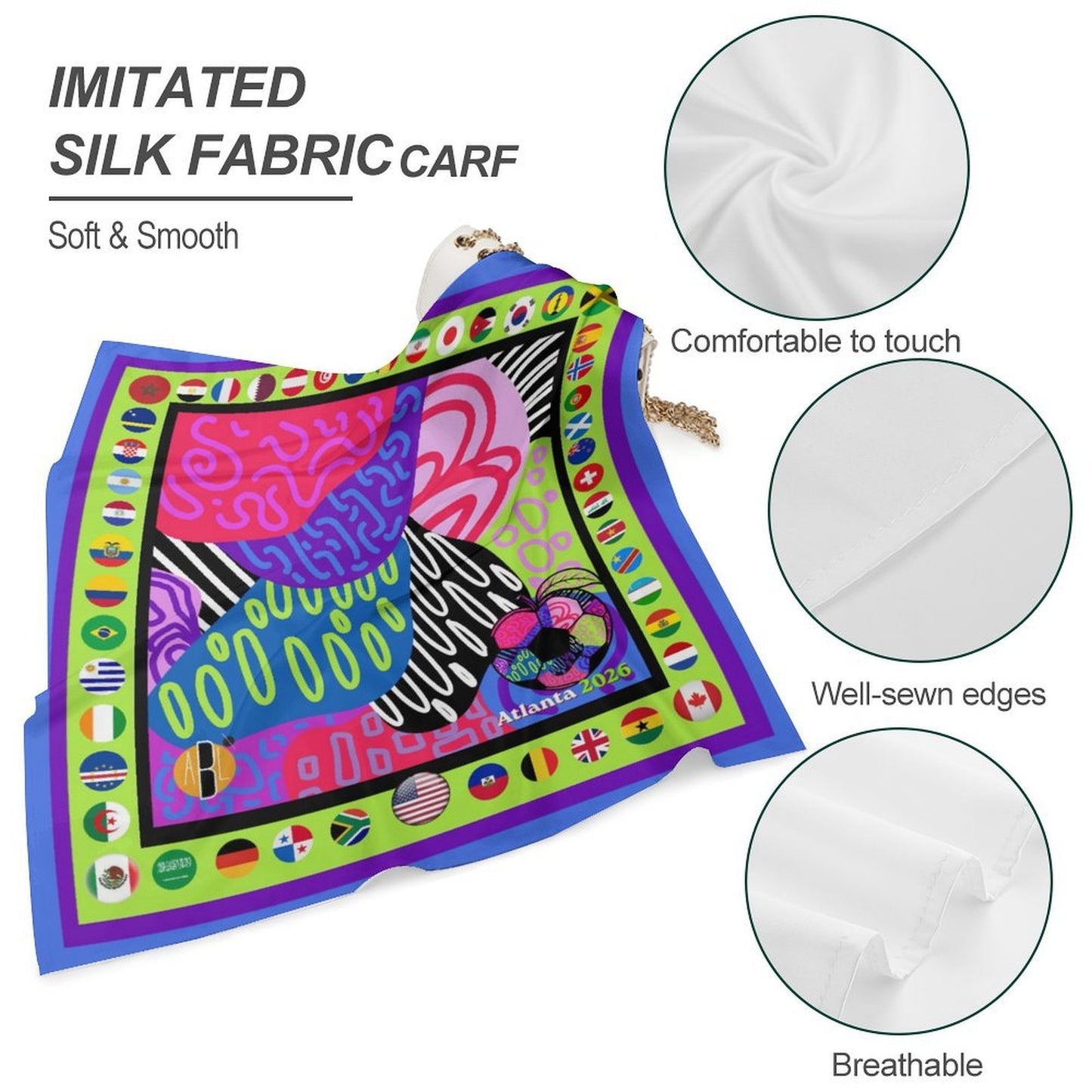 ATL Ponce Pop Satin Scarf