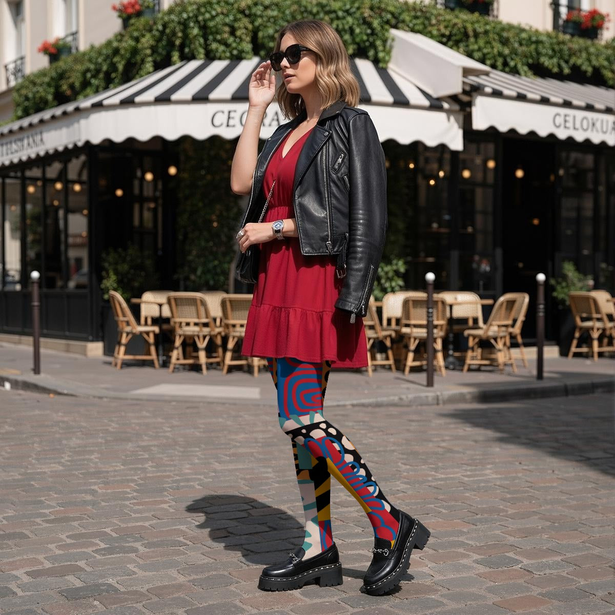 Adinkra Design- Women’s High-Stretch Art Tights