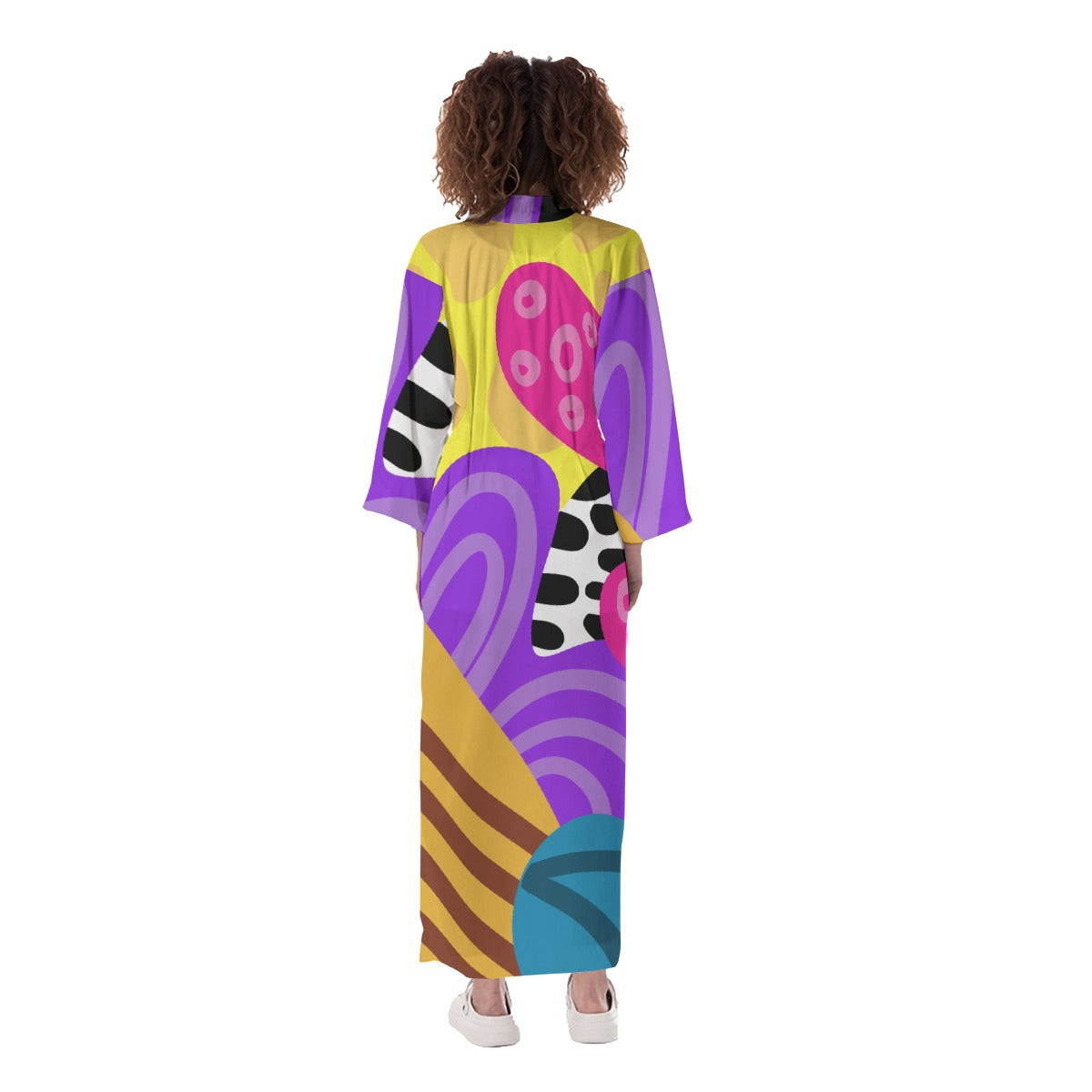ASILI Design- Long Satin Kimono Robe