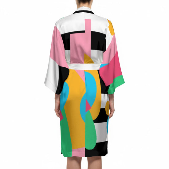 ABEILLE CREATIONS-Amayah Design- Women’s Satin-Feel Kimono Robe (Short)