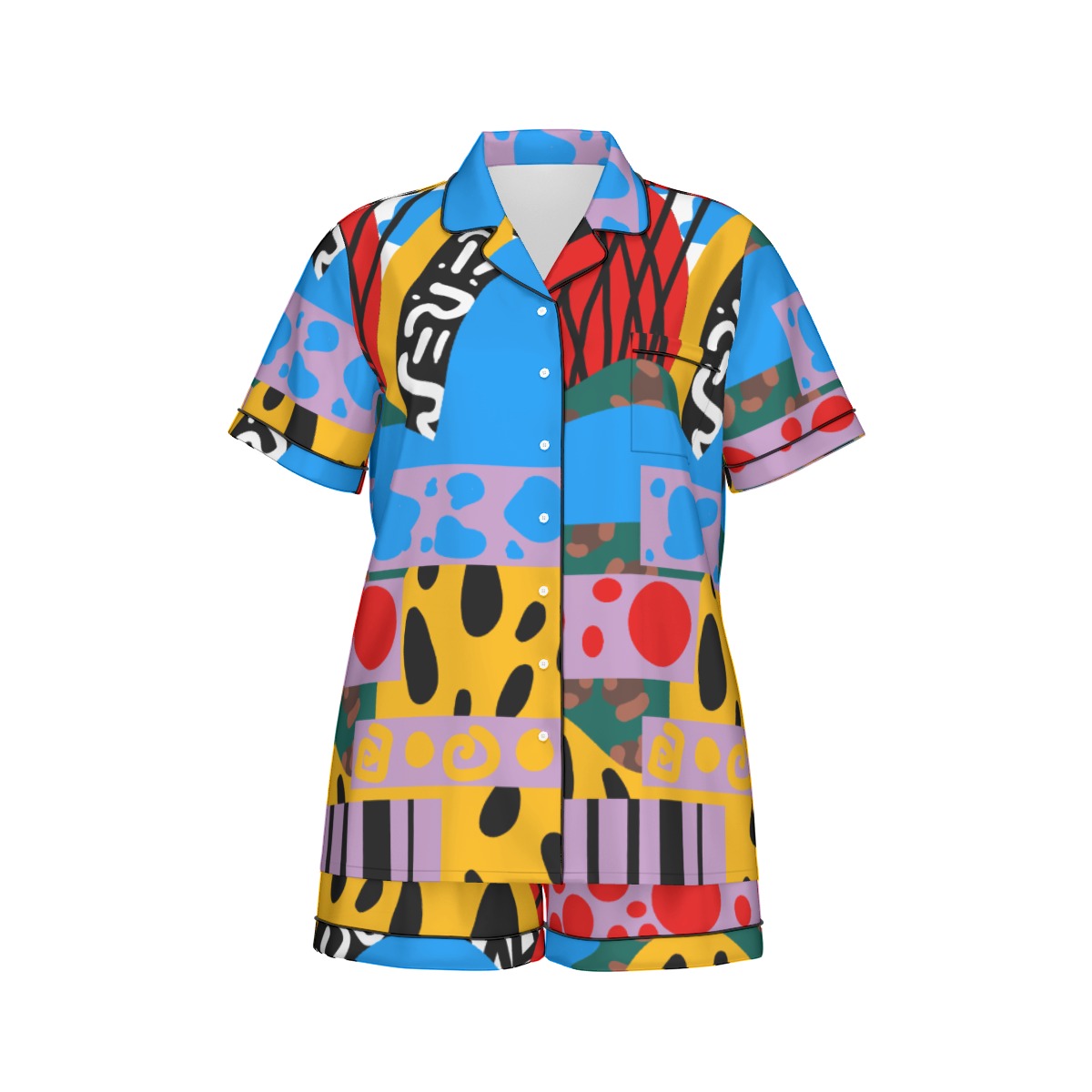 Makena Design- Women’s Silky Shorts Pajama Set