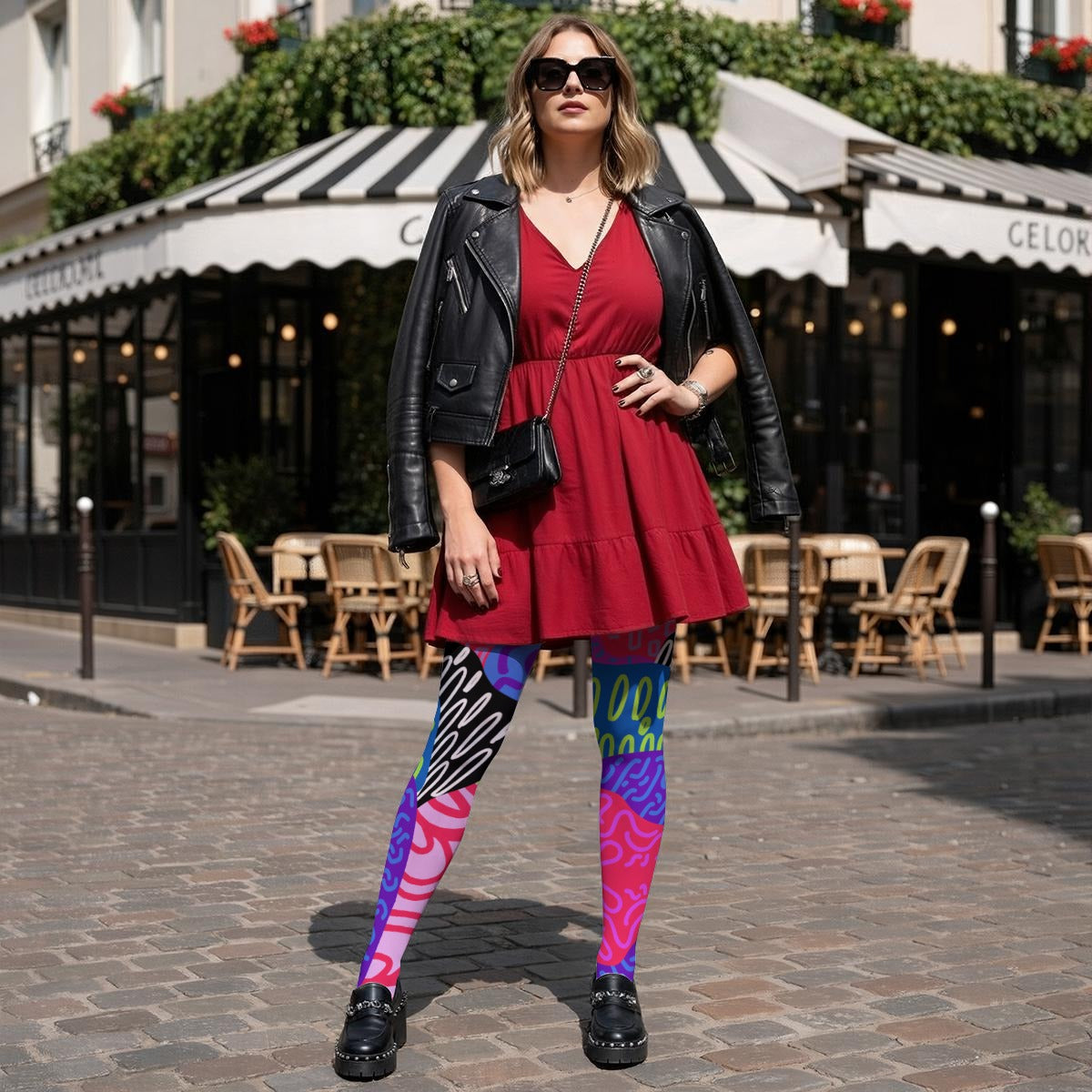 Ponce Pop Design- Women’s High-Stretch Art Tights