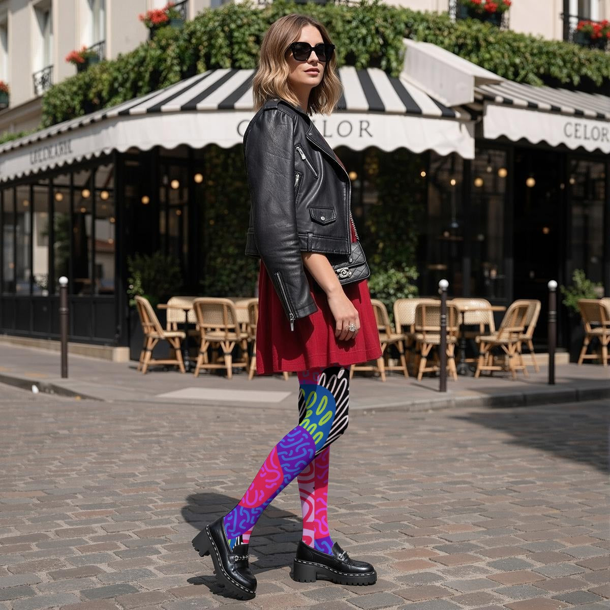 Ponce Pop Design- Women’s High-Stretch Art Tights