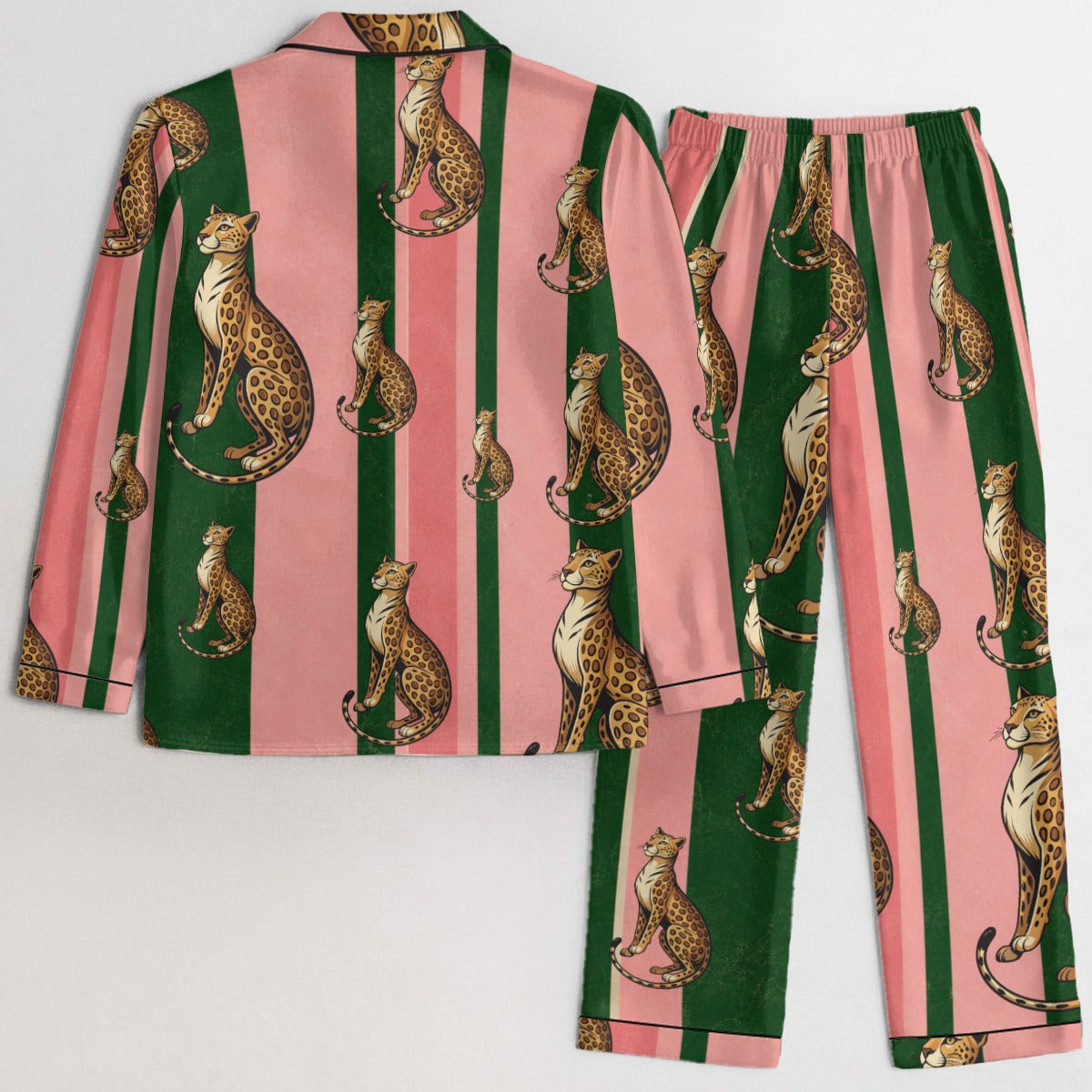 LEGACY LEOPARD™ (Stripes)– Women's Satin Silky Pajama Set
