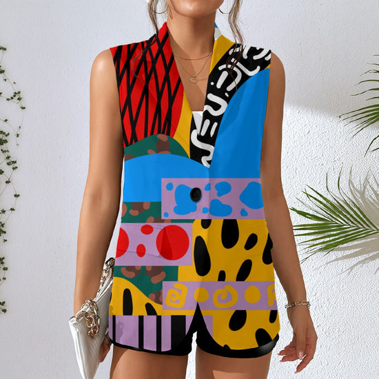 Makena Sleeveless Blazer-Style Vest