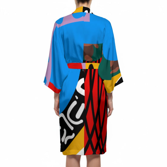 ABEILLE CREATIONS- Makena Design- Women’s Satin-Feel Kimono Robe (Short)