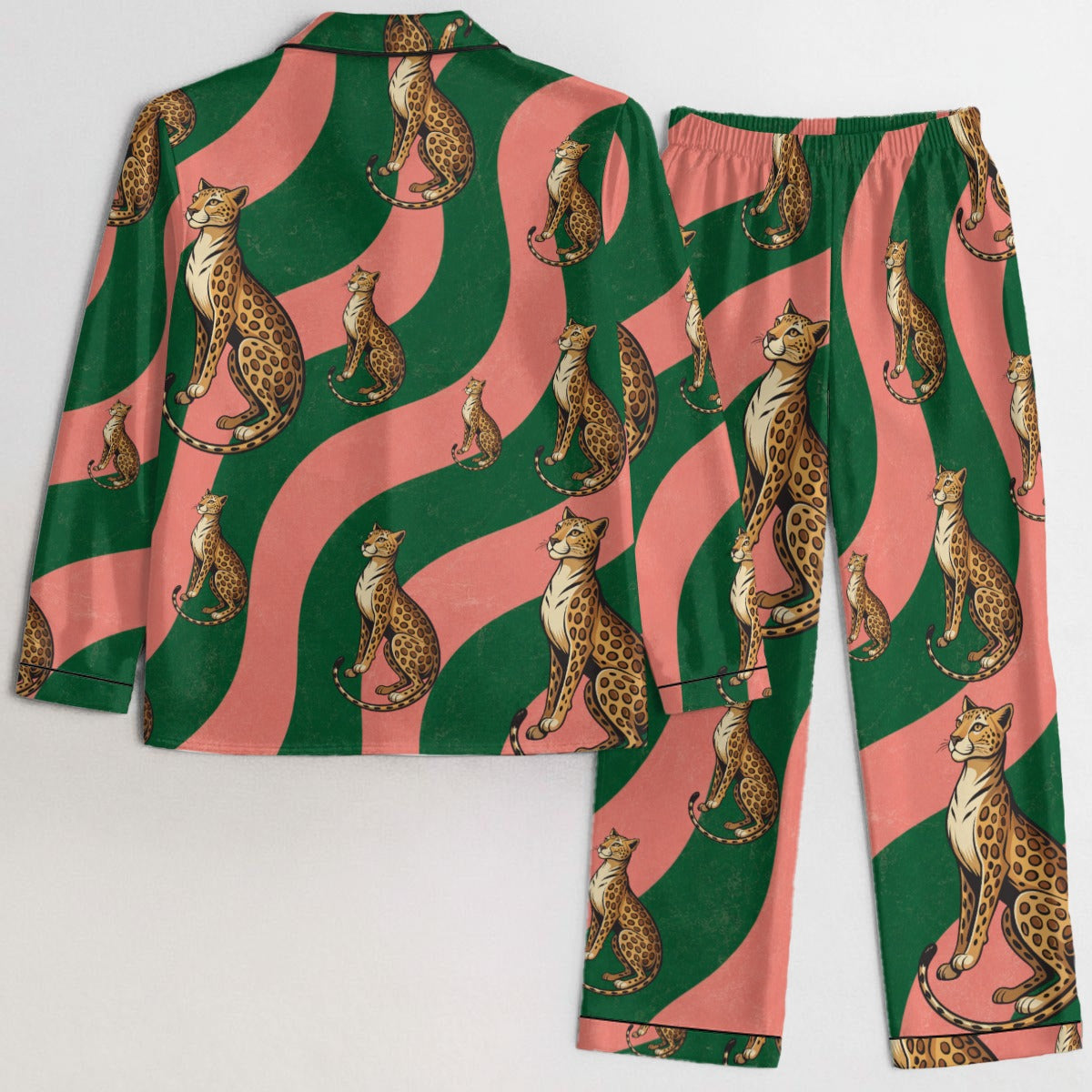 LEGACY LEOPARD™ (Waves)– Women's Satin Silky Pajama Set