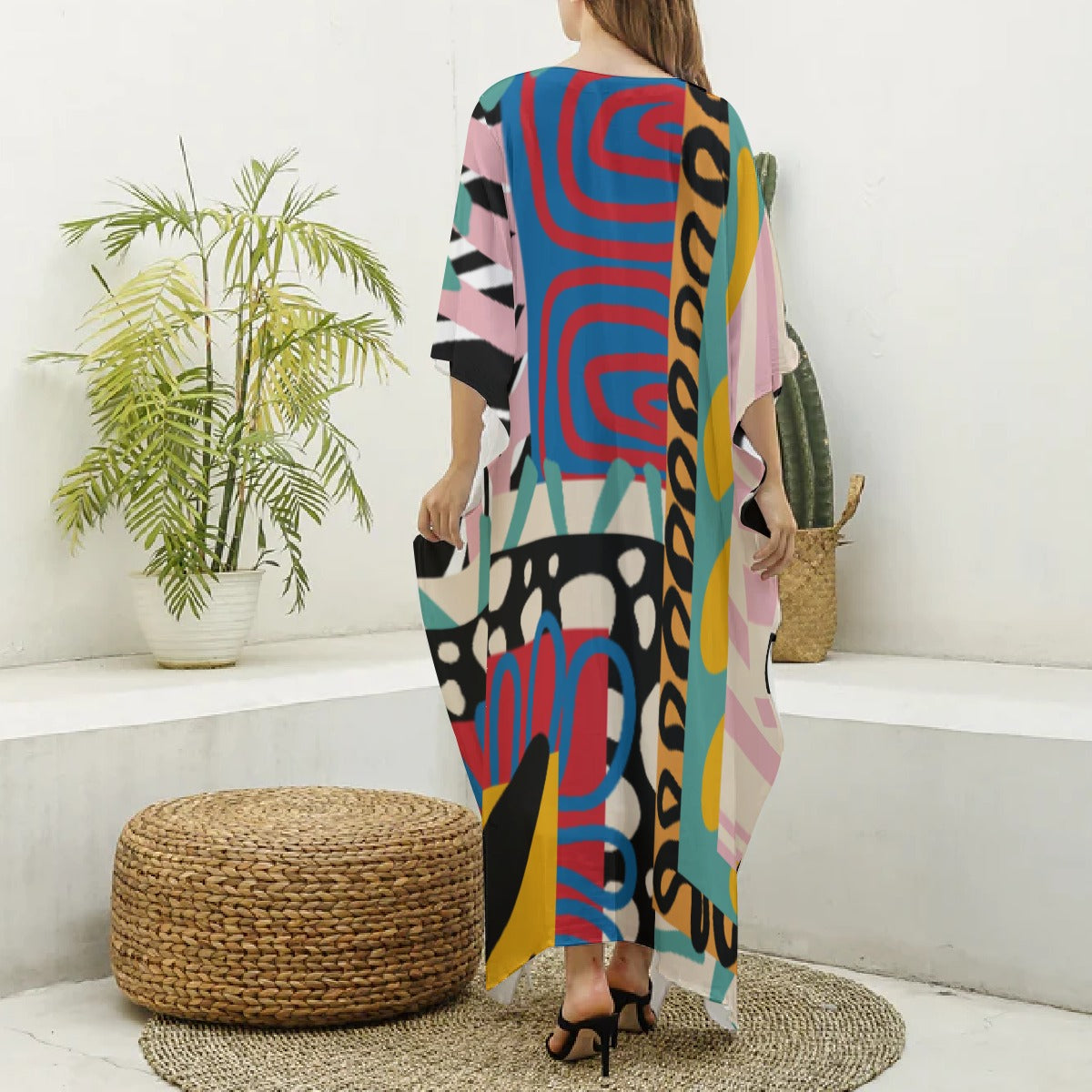 Adinkra Design – Elevated MuMu Faux Silk Kaftan