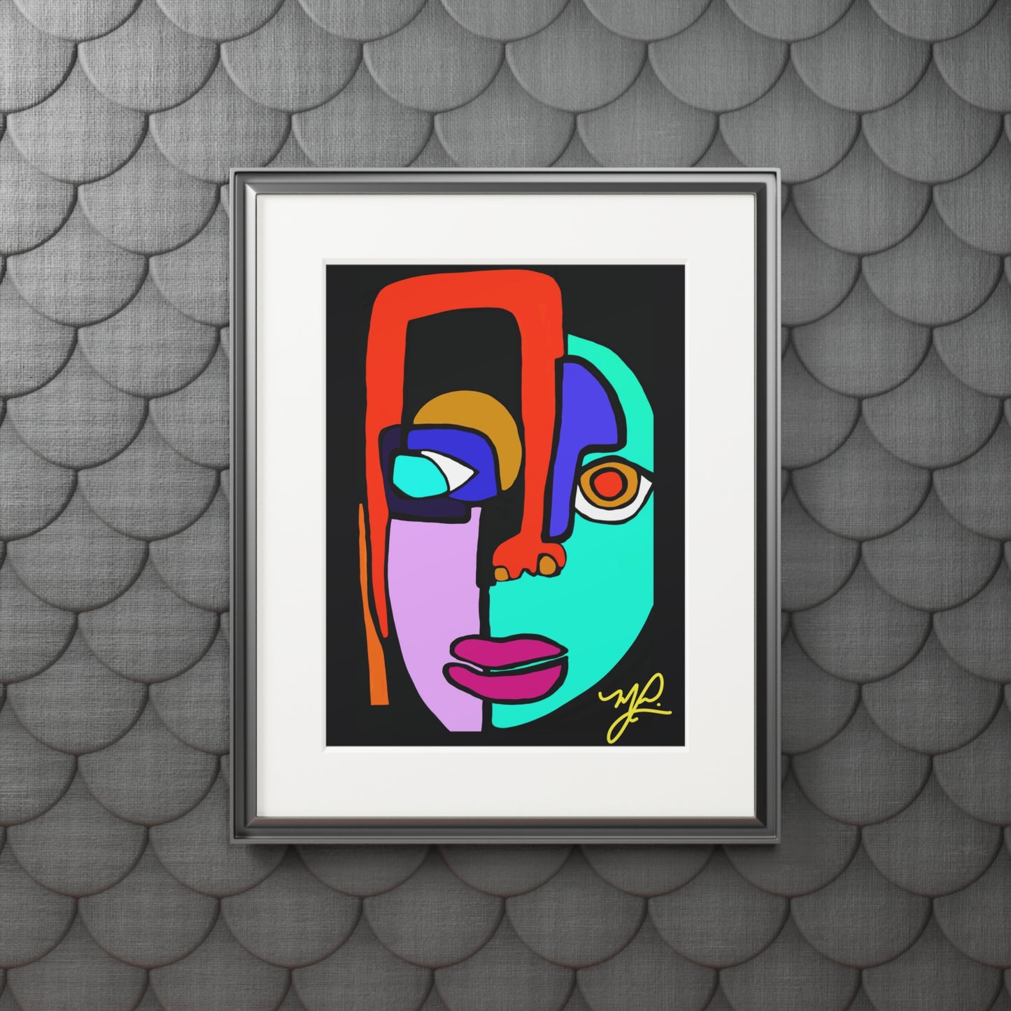 Cara (Multi-Color)- Fine Art Prints (Passepartout Paper Frame)
