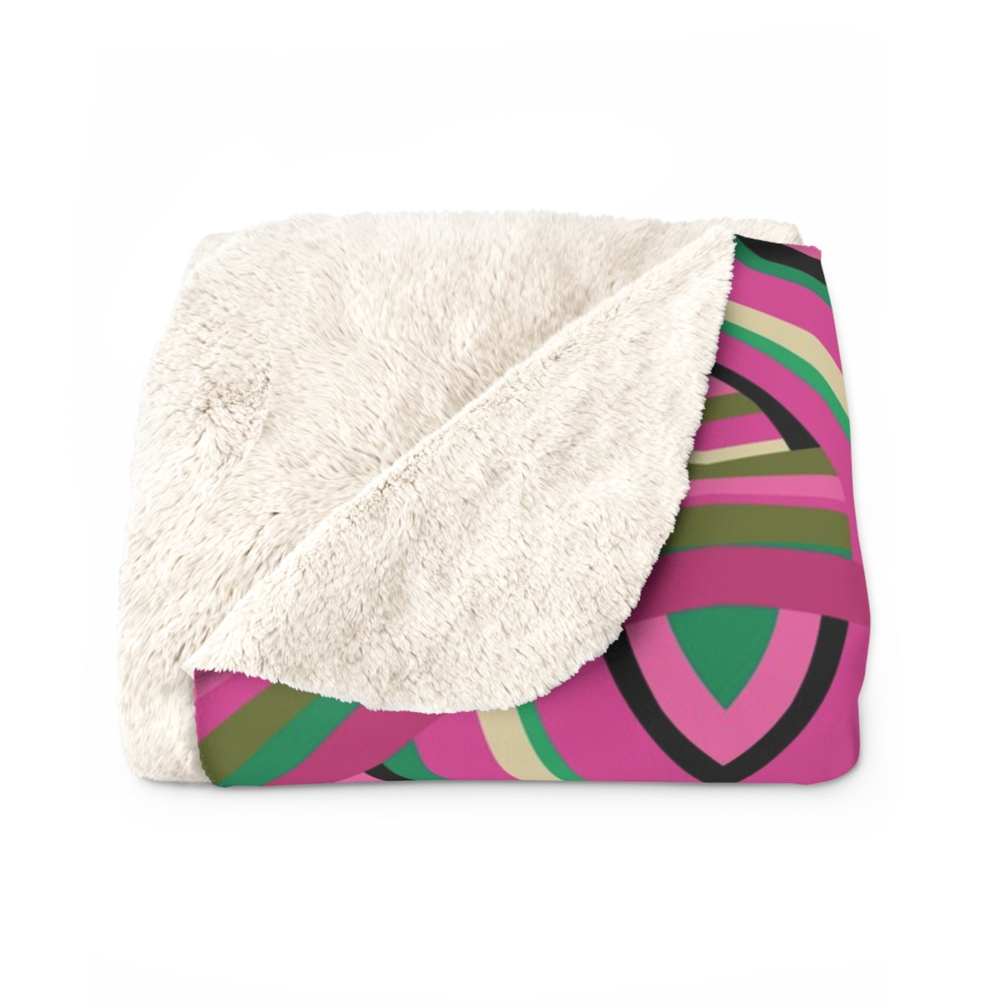 Pink & Green Supreme Design- Sherpa Blanket (New)