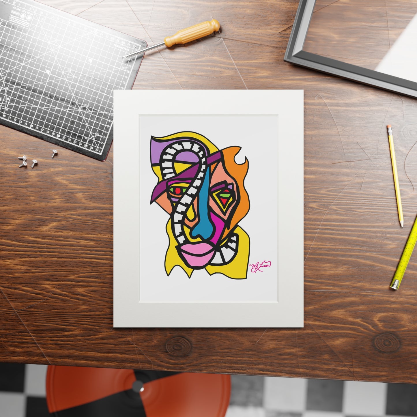 Jazzman- Fine Art Prints (Passepartout Paper Frame)