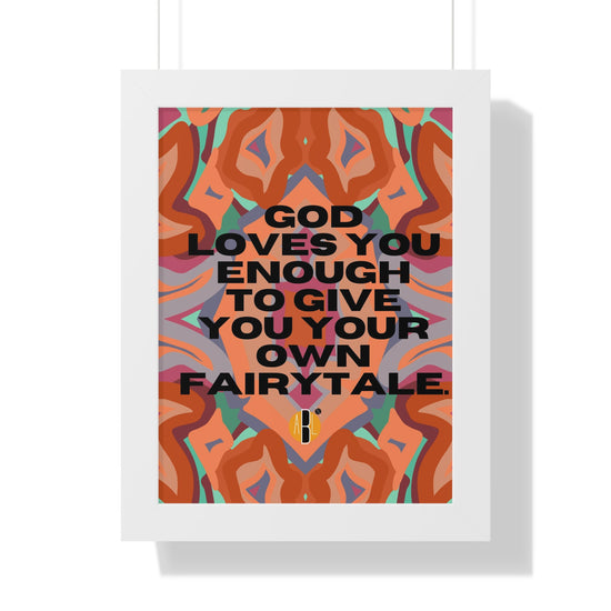 ABL Inspirational Framed Vertical Poster: " God loves..."
