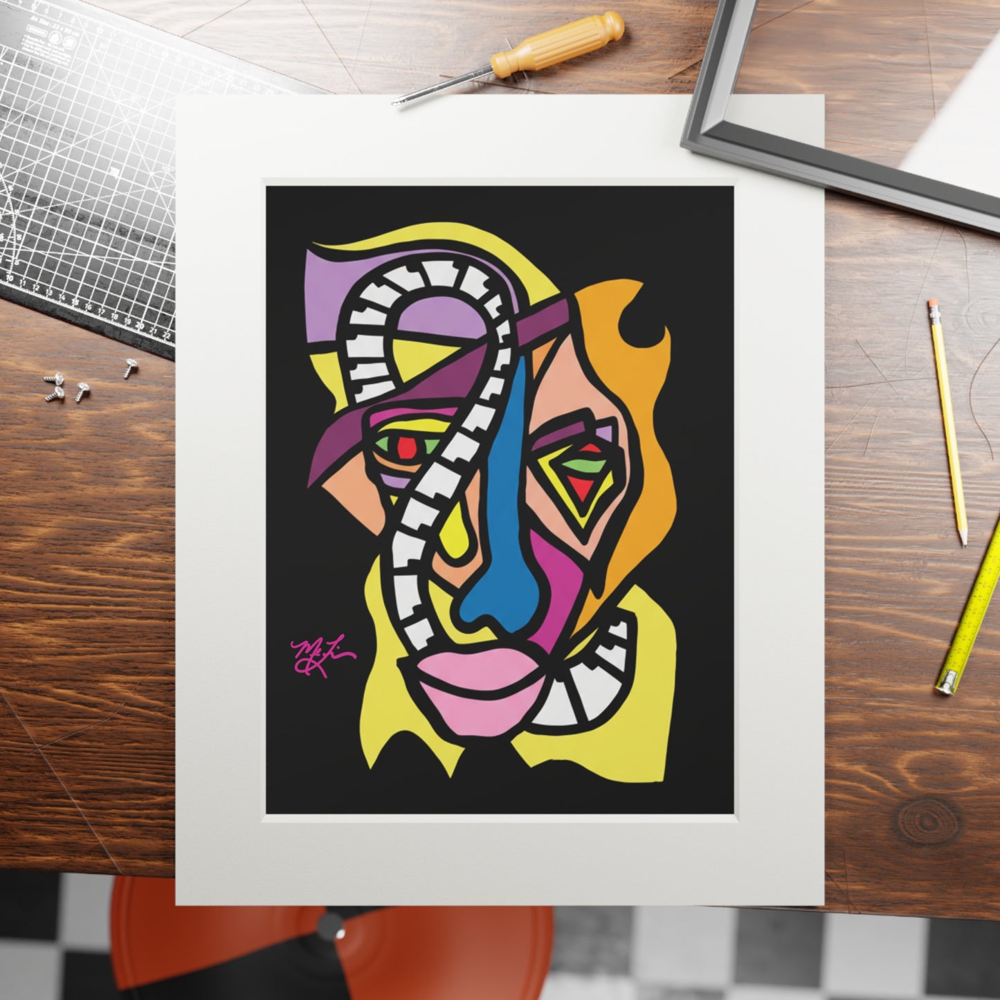 Jazzman (Black)- Fine Art Prints (Passepartout Paper Frame)