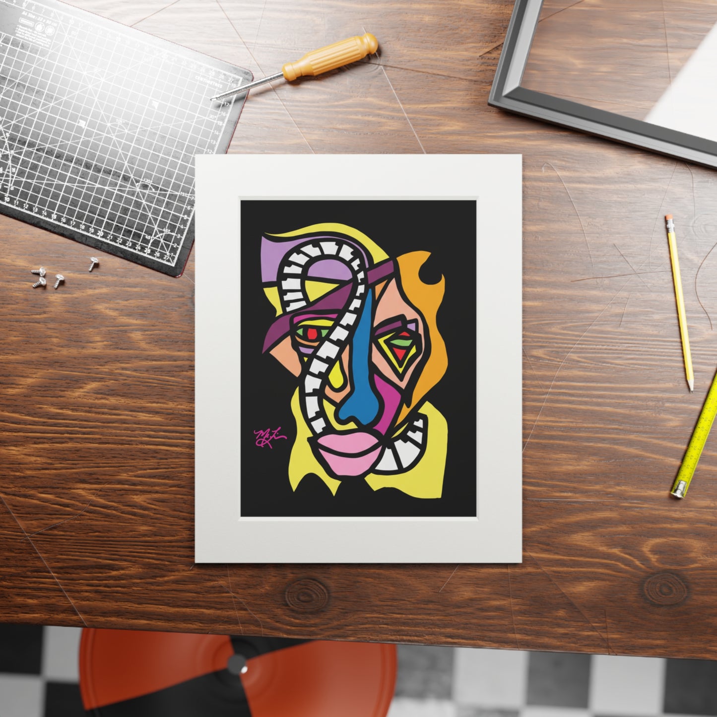 Jazzman (Black)- Fine Art Prints (Passepartout Paper Frame)
