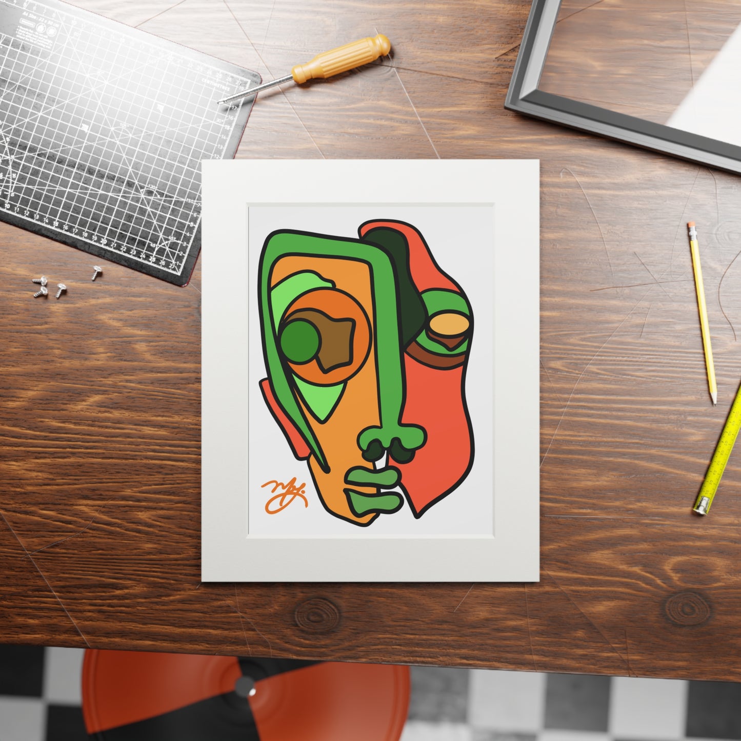 Wilma- Fine Art Prints (Passepartout Paper Frame)