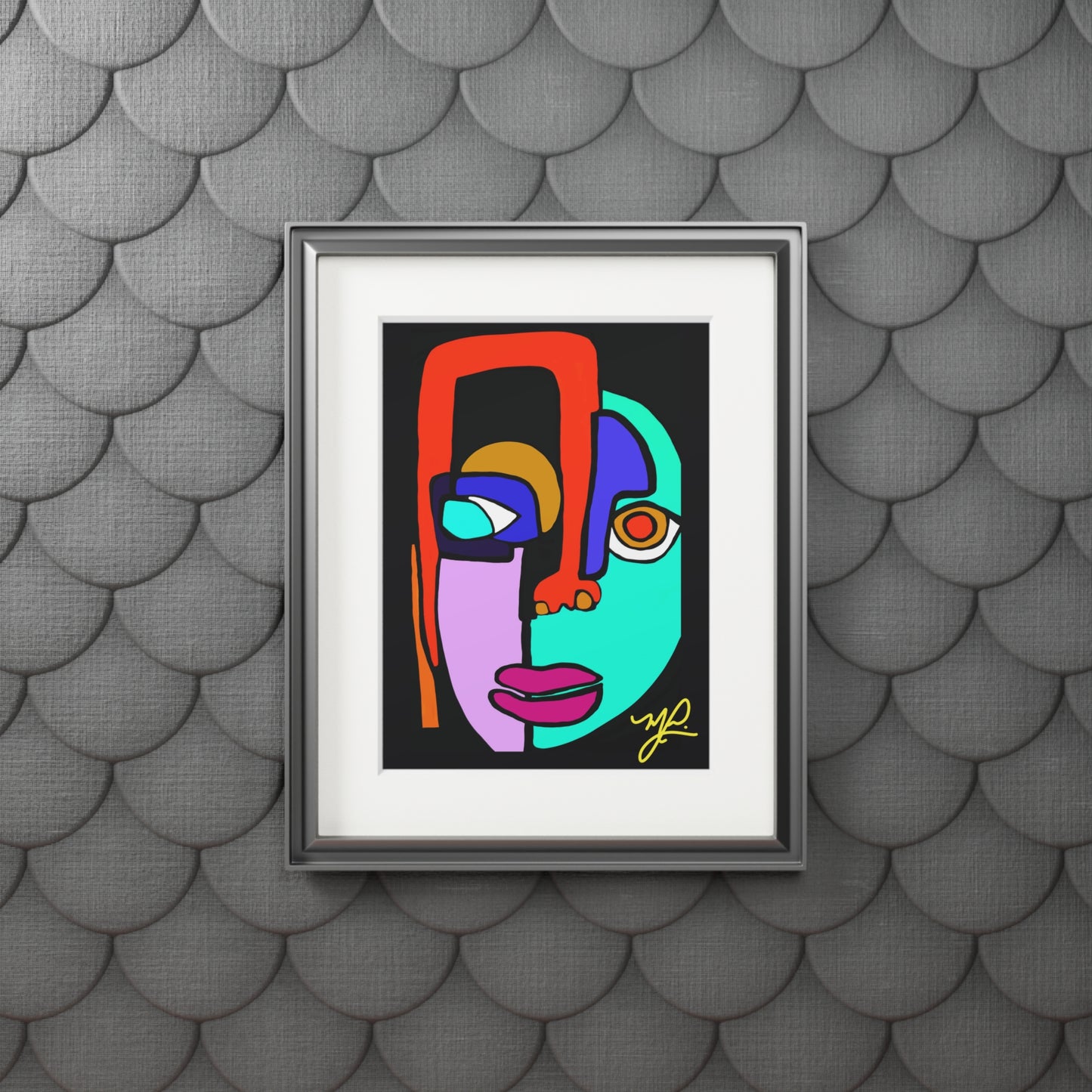 Cara (Multi-Color)- Fine Art Prints (Passepartout Paper Frame)
