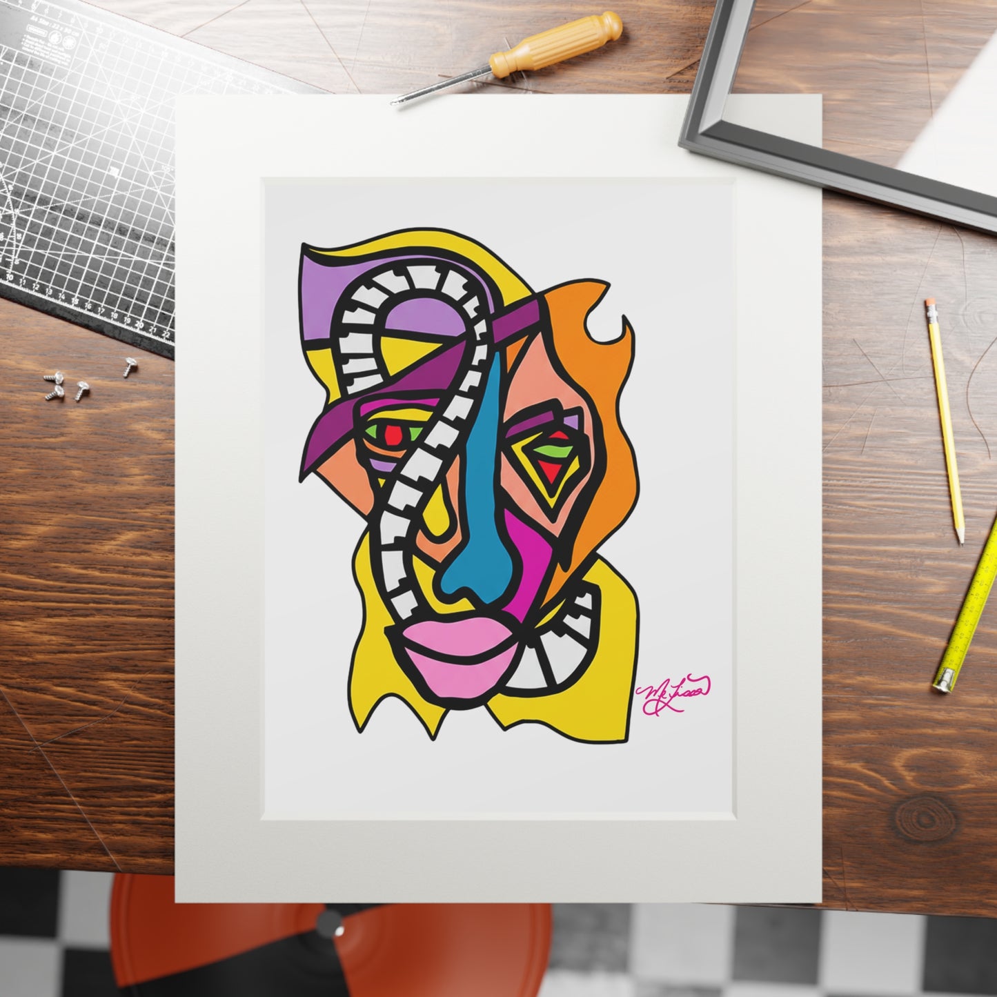 Jazzman- Fine Art Prints (Passepartout Paper Frame)