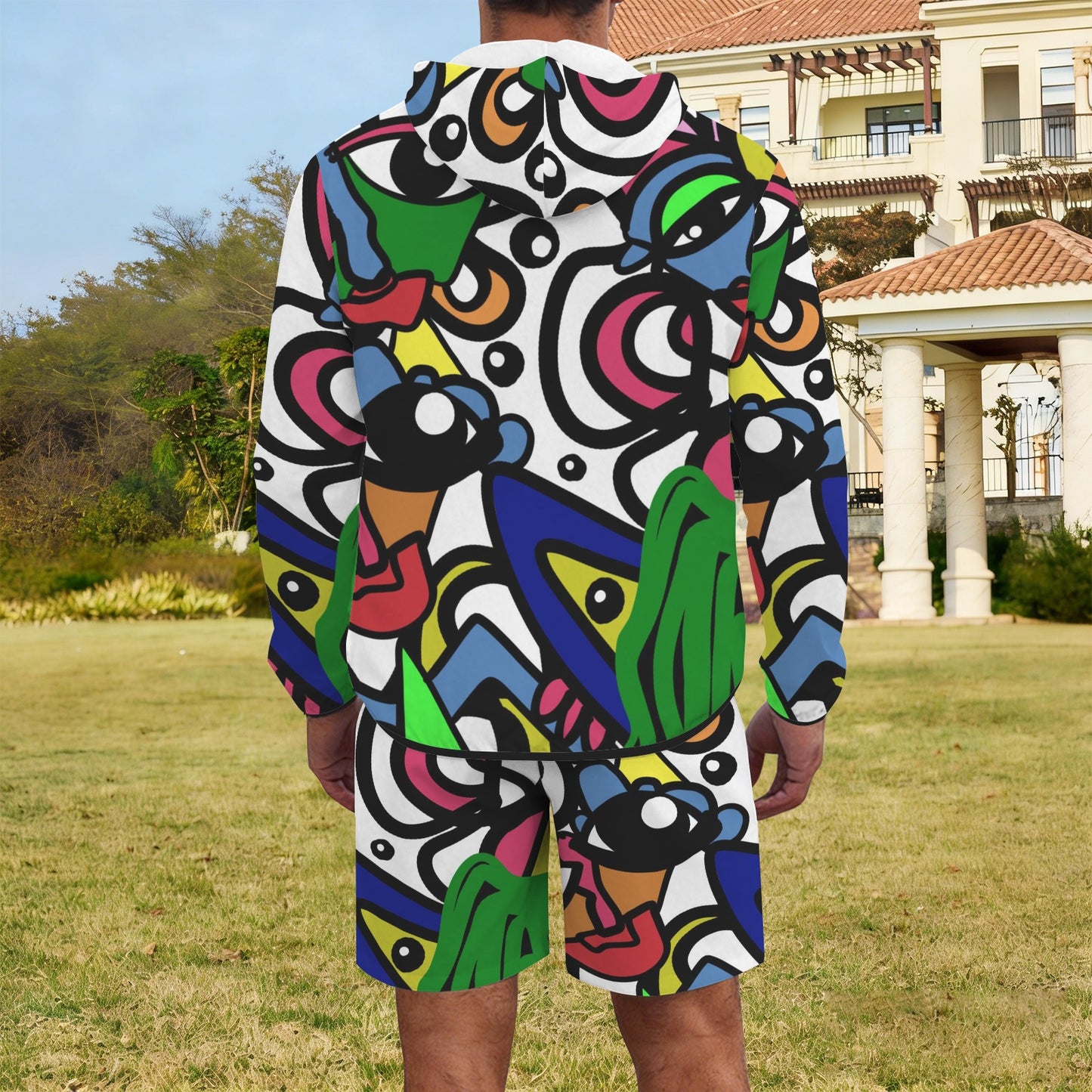 ATL Global Groove Men’s Lightweight Sun Hoodie & Shorts Set