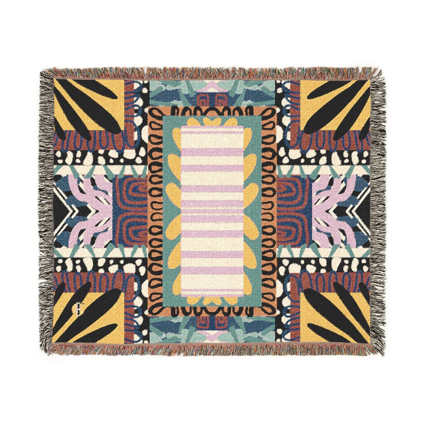 Abeille Creations - Adinkra Design Woven Blanket
