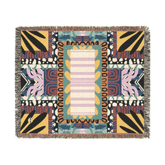 Abeille Creations - Adinkra Design Woven Blanket