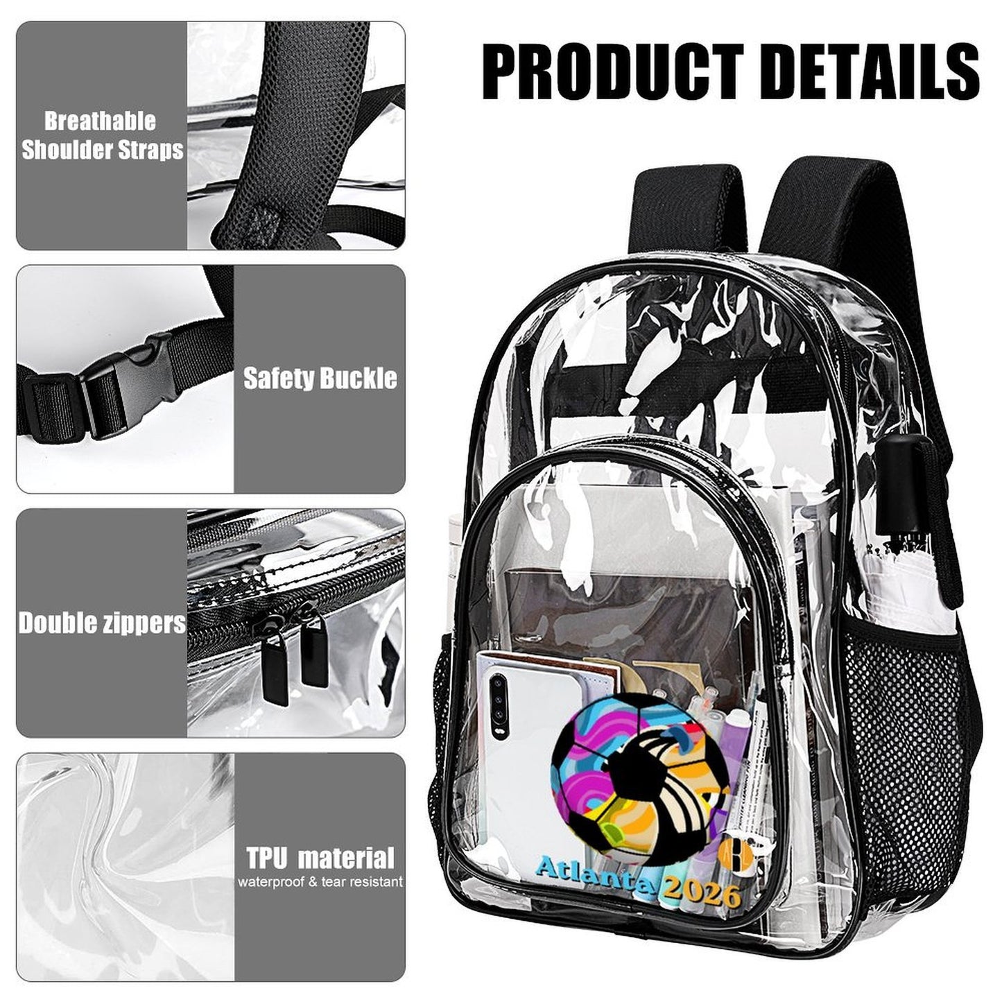 ATL Midtown Motion- Clear Stadium Backpack