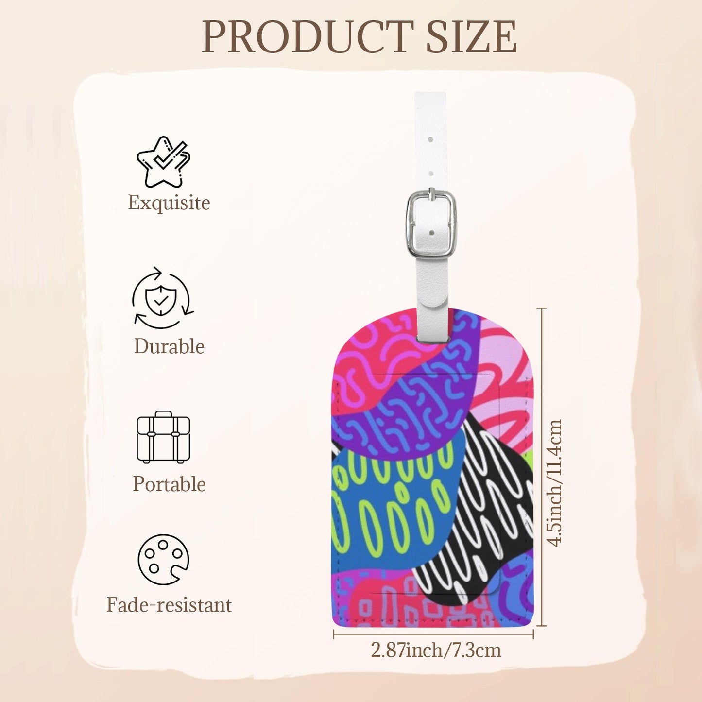 ATL Ponce Pop Leather Luggage Tag (One Per Order)