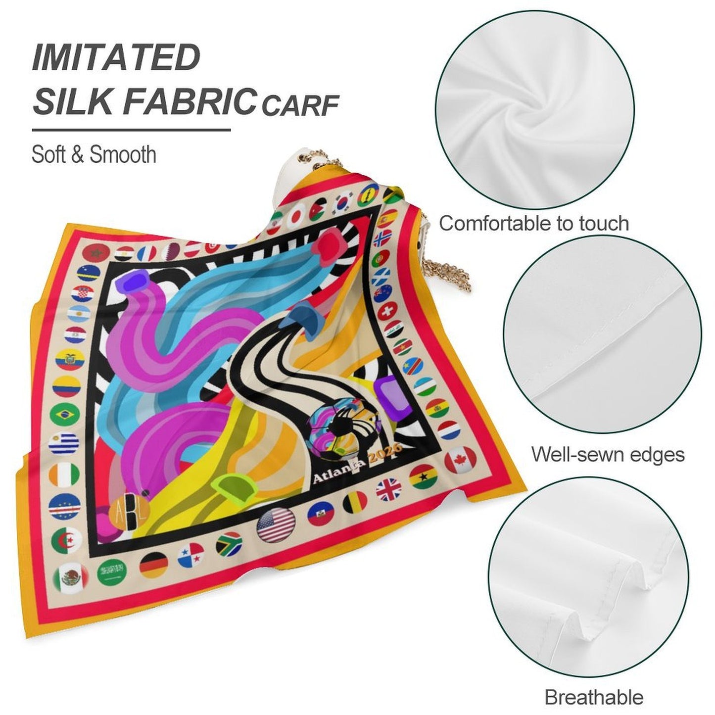 ATL Midtown Motion Satin Scarf