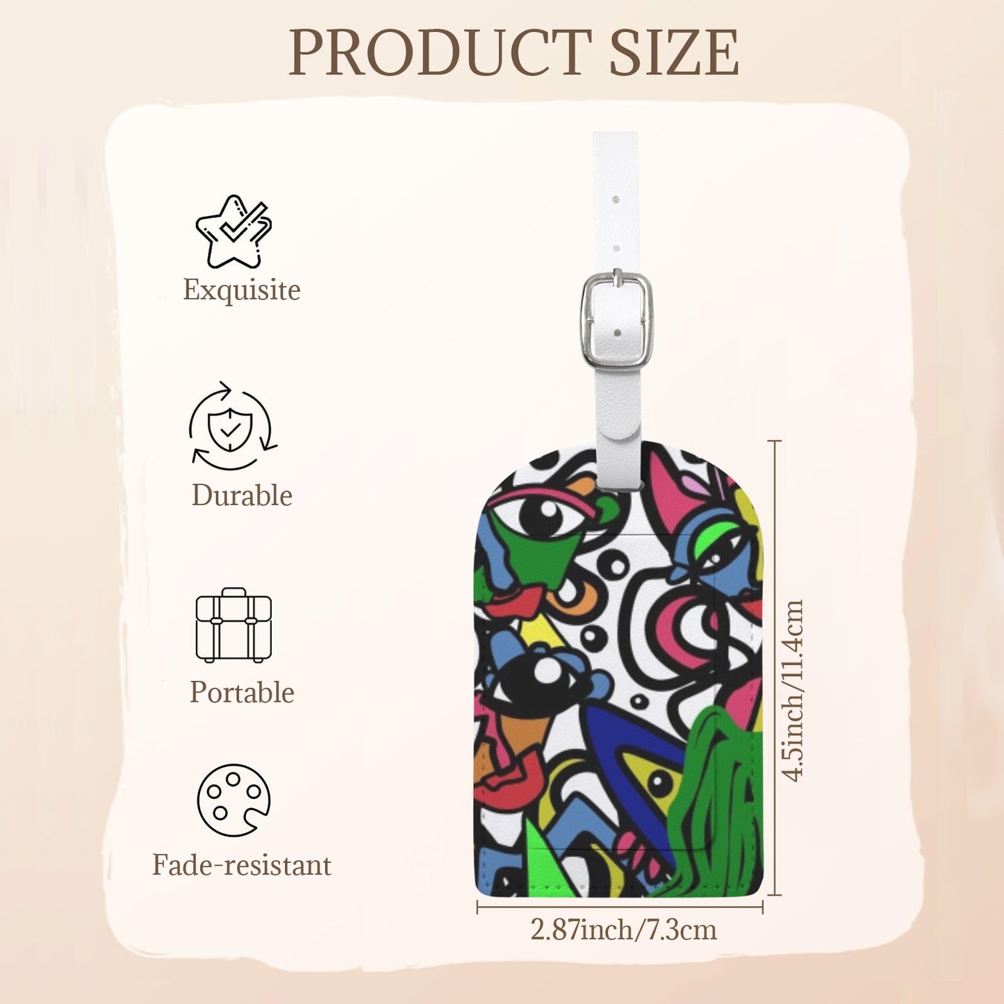 ATL Global Groove Leather Luggage Tag (One Per Order)