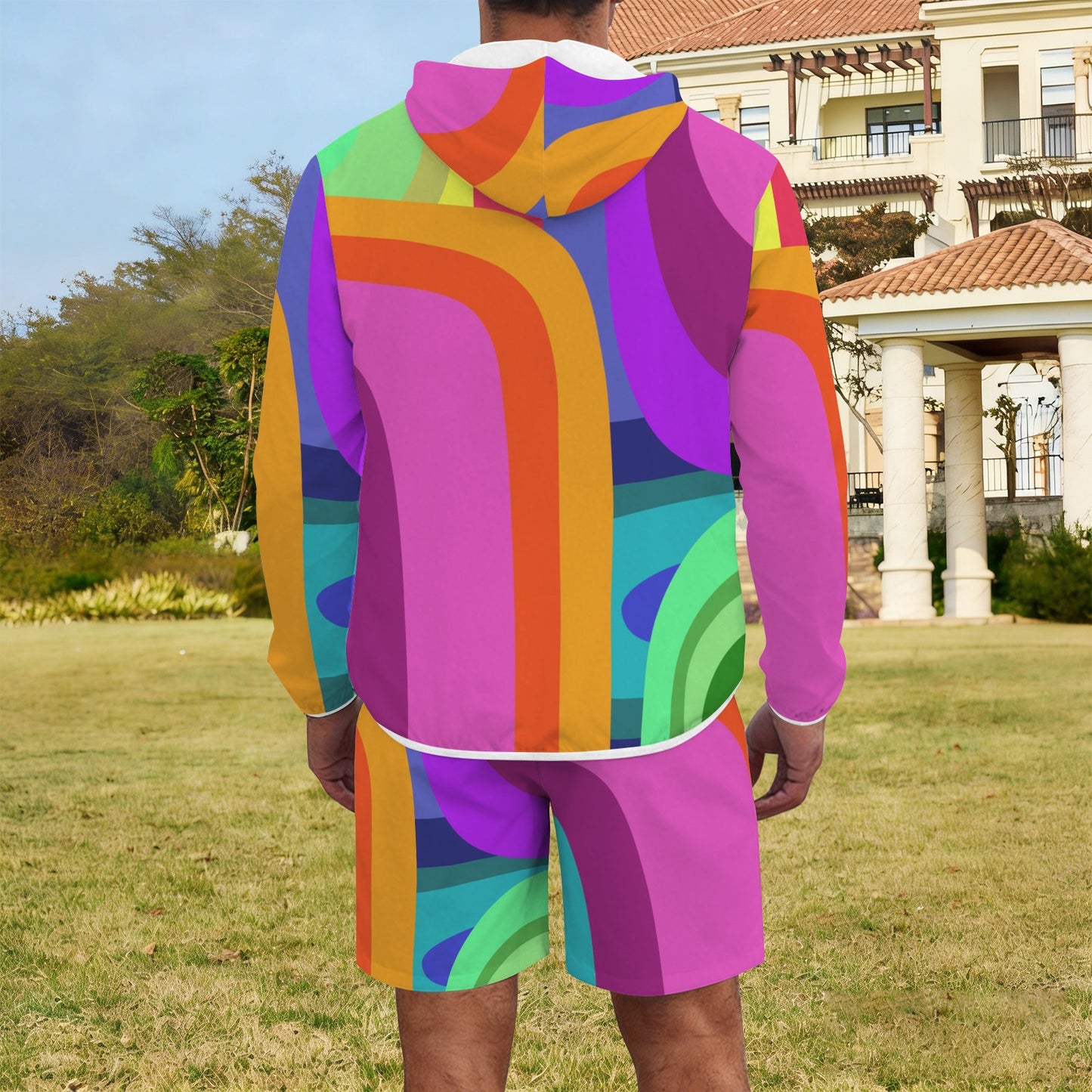 ATL Varsity Wave Men’s Lightweight Sun Hoodie & Shorts Set
