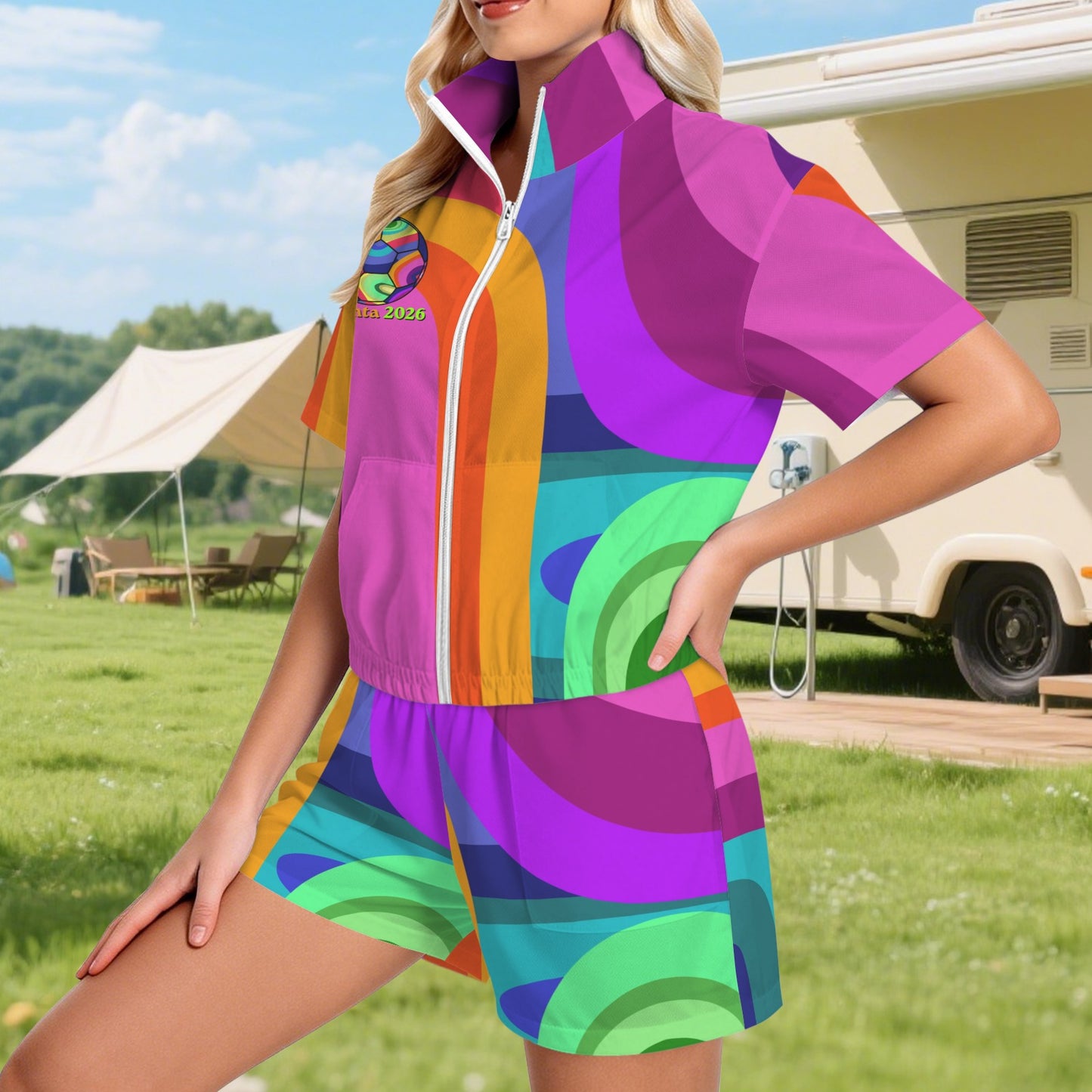 ATL Varsity Wave Women’s Windbreaker Short Set