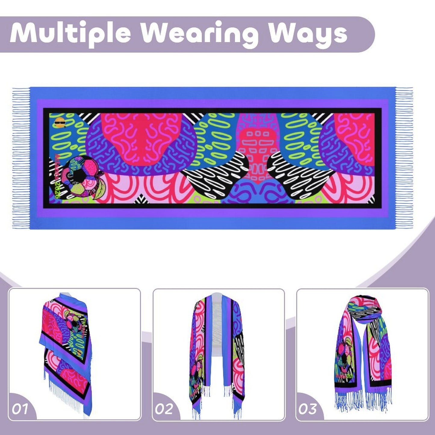 ATL Ponce Pop Tassel Scarf