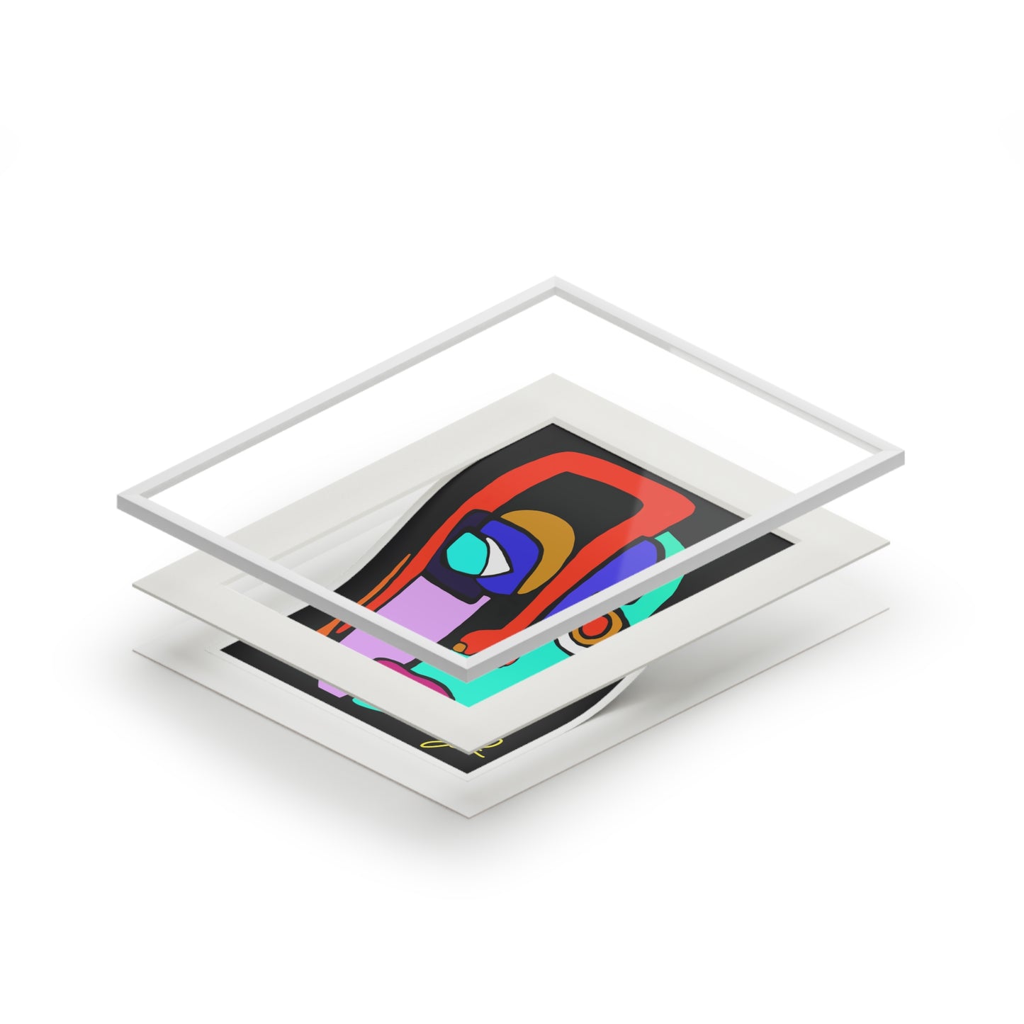 Cara (Multi-Color)- Fine Art Prints (Passepartout Paper Frame)