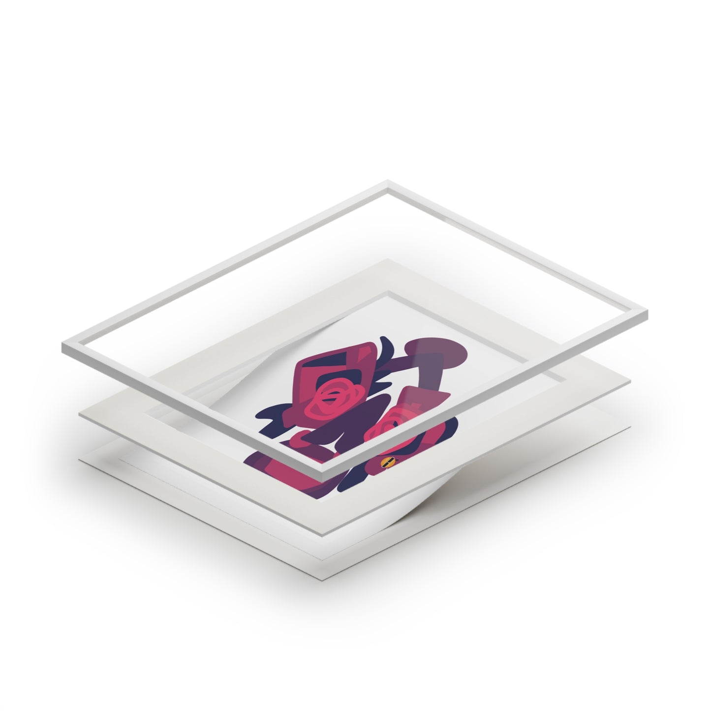 Junkanoo Jefe (Pink/Purple) Fine Art Prints (Passepartout Paper Frame)