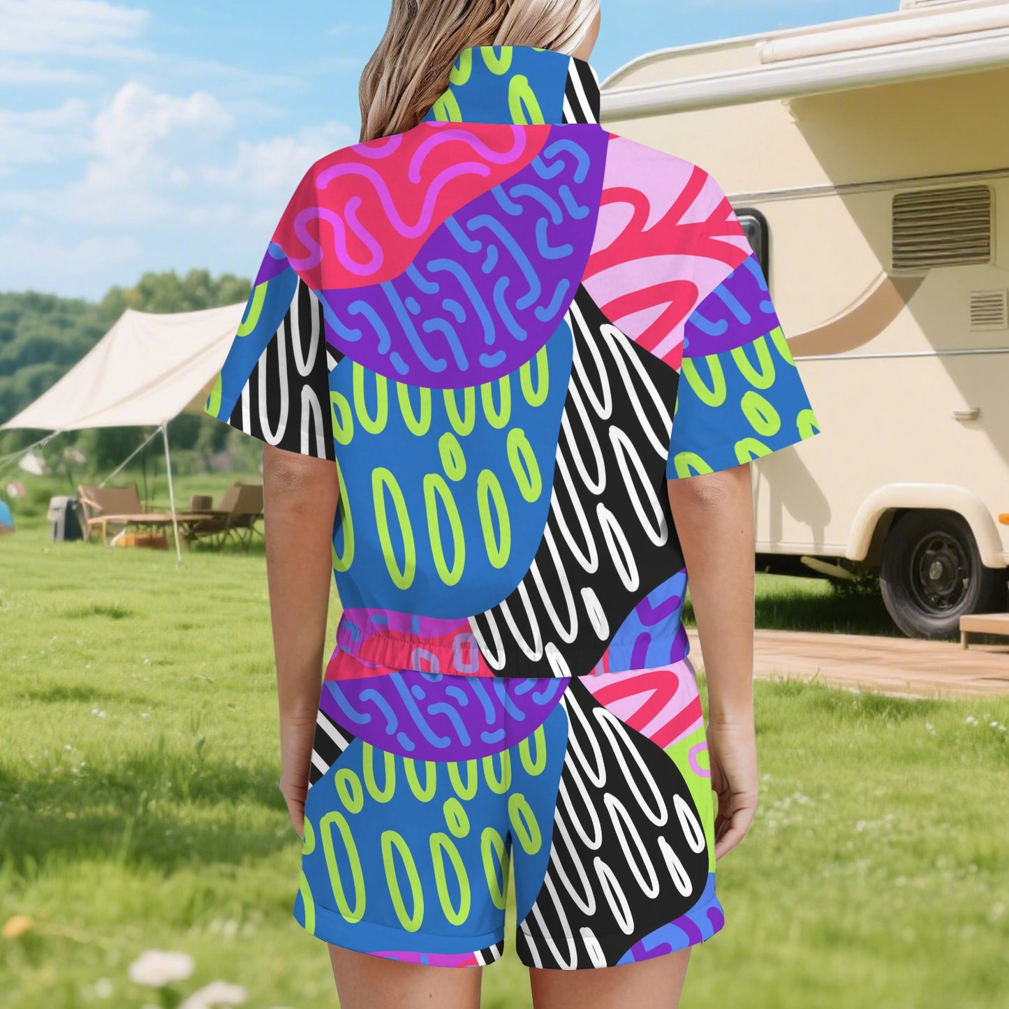 ATL Ponce Pop Women’s Windbreaker Short Set