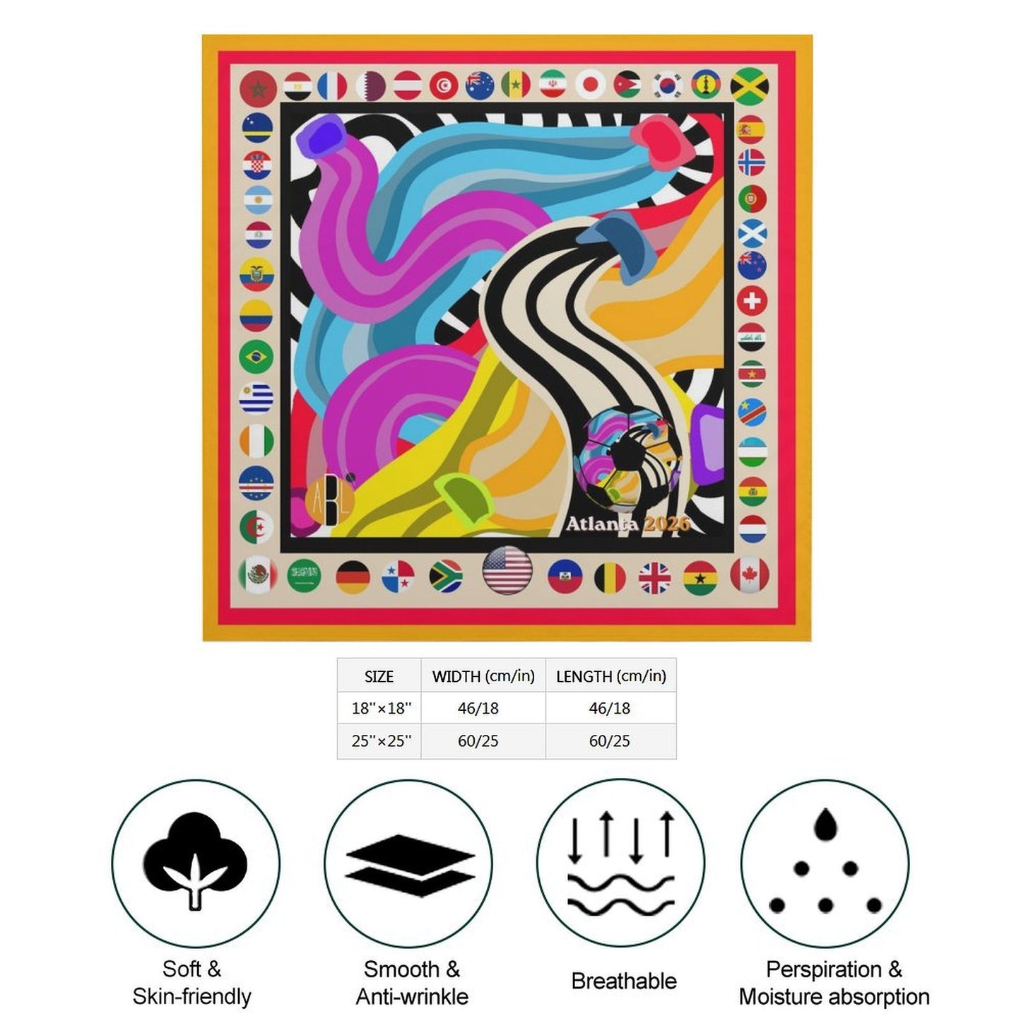 ATL Midtown Motion Satin Scarf