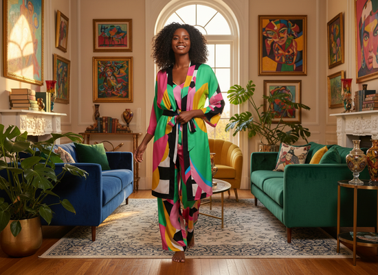 ABEILLE CREATIONS-Amayah Design- Women’s Satin-Feel Kimono Robe (Short)