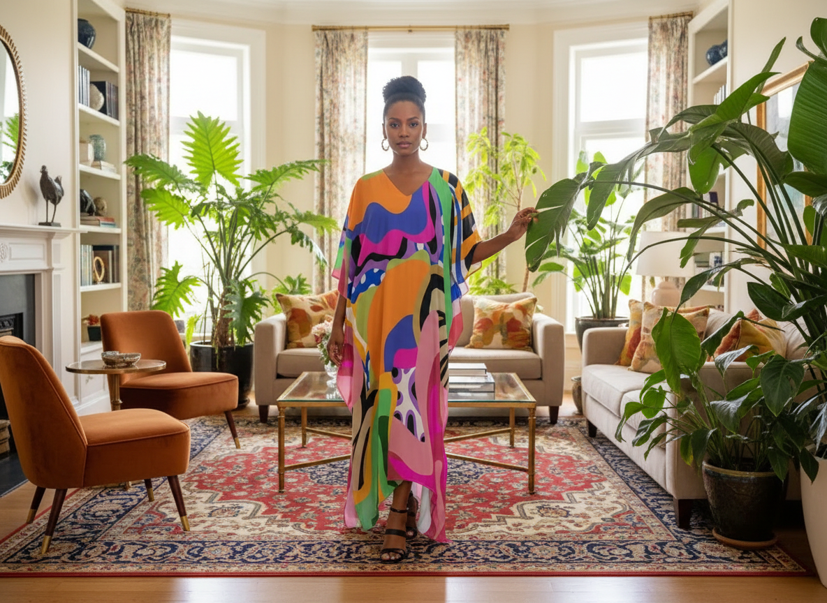 Amara Design – Elevated MuMu Faux Silk Kaftan