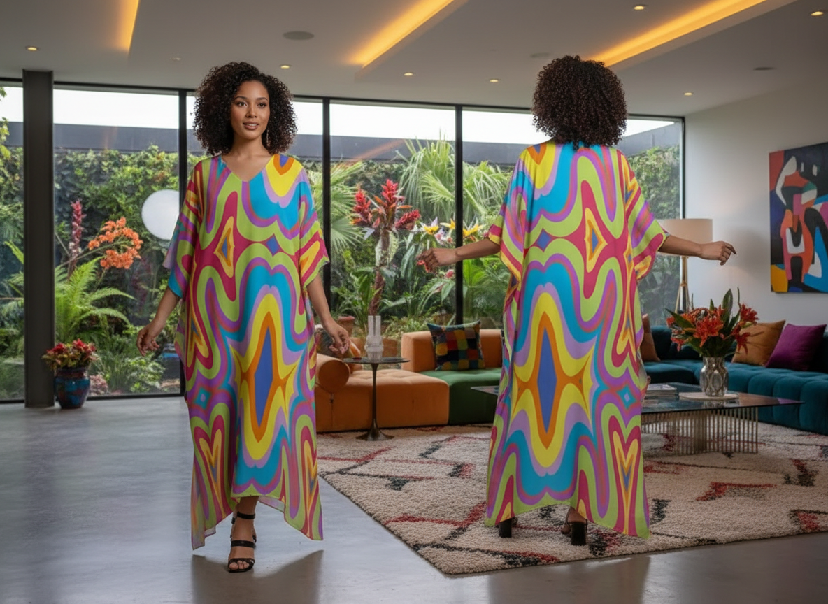 Aziza  Design – Elevated MuMu Faux Silk Kaftan