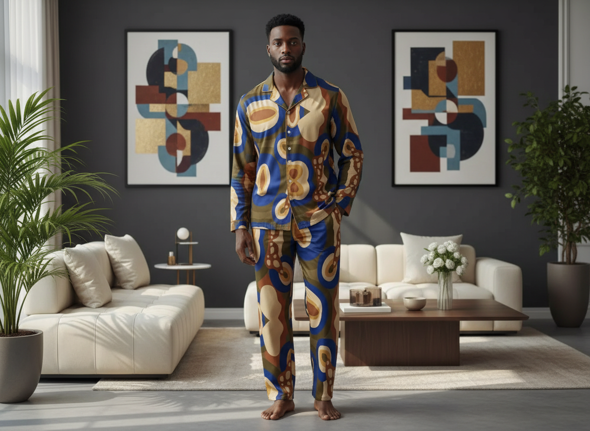 Baraki Design – Men’s Long Sleeve Pajama 2-Piece Set