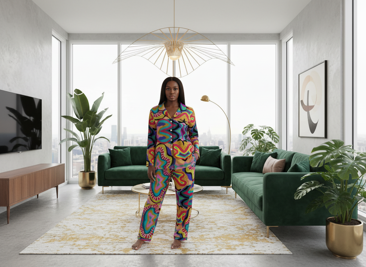 Cleopatra Design-Women's Silky Pajama Set