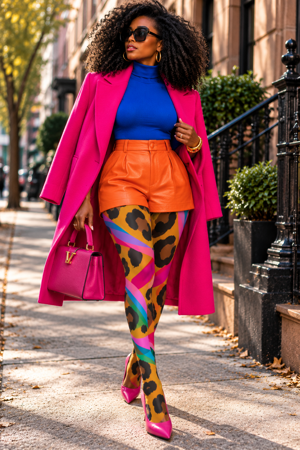 Chroma Leopard Design-  Women’s High-Stretch Art Tights