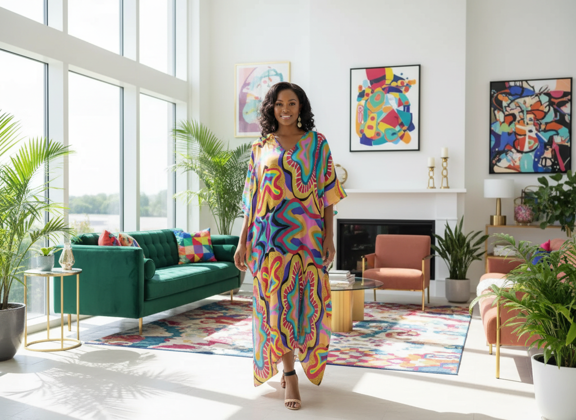 Cleopatra Design – Elevated MuMu Faux Silk Kaftan