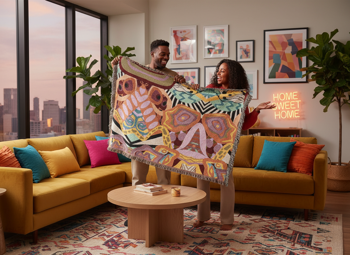 Abeille Creations - Essence of ABL Design Woven Blanket