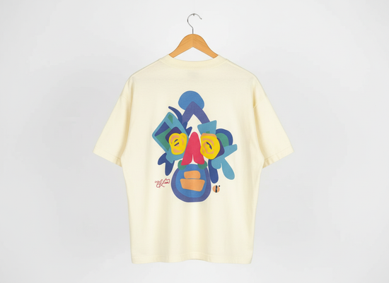 “Art Saved My Life” w/ Junkanoo Jefe – Drop Shoulder Heavyweight Shirt (Tan/Cream)