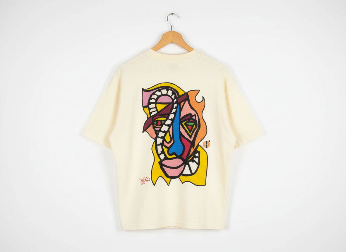“Art Saved My Life” w/ Jazzman Art – Drop Shoulder Heavyweight Shirt (Tan/Cream)