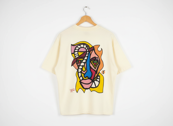 “Art Saved My Life” w/ Jazzman Art – Drop Shoulder Heavyweight Shirt (Tan/Cream)