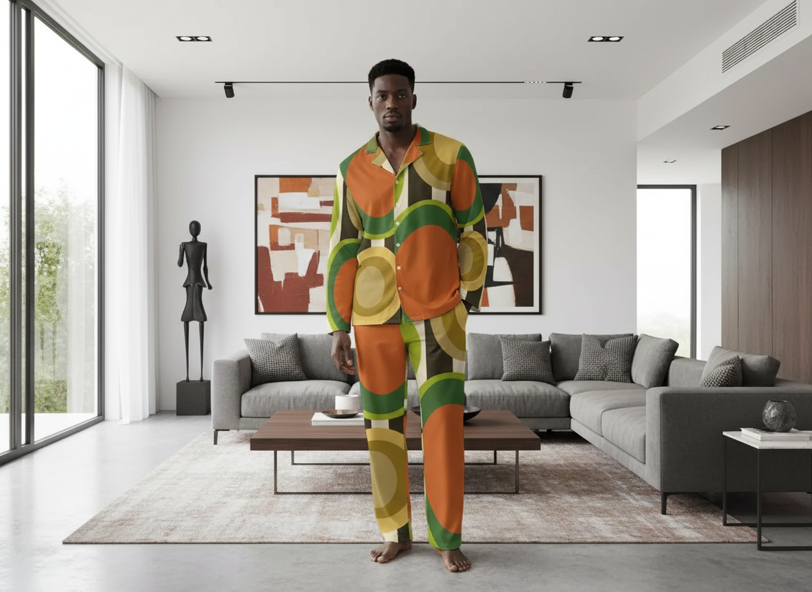 Kofi Design – Men’s Long Sleeve Pajama 2-Piece Set